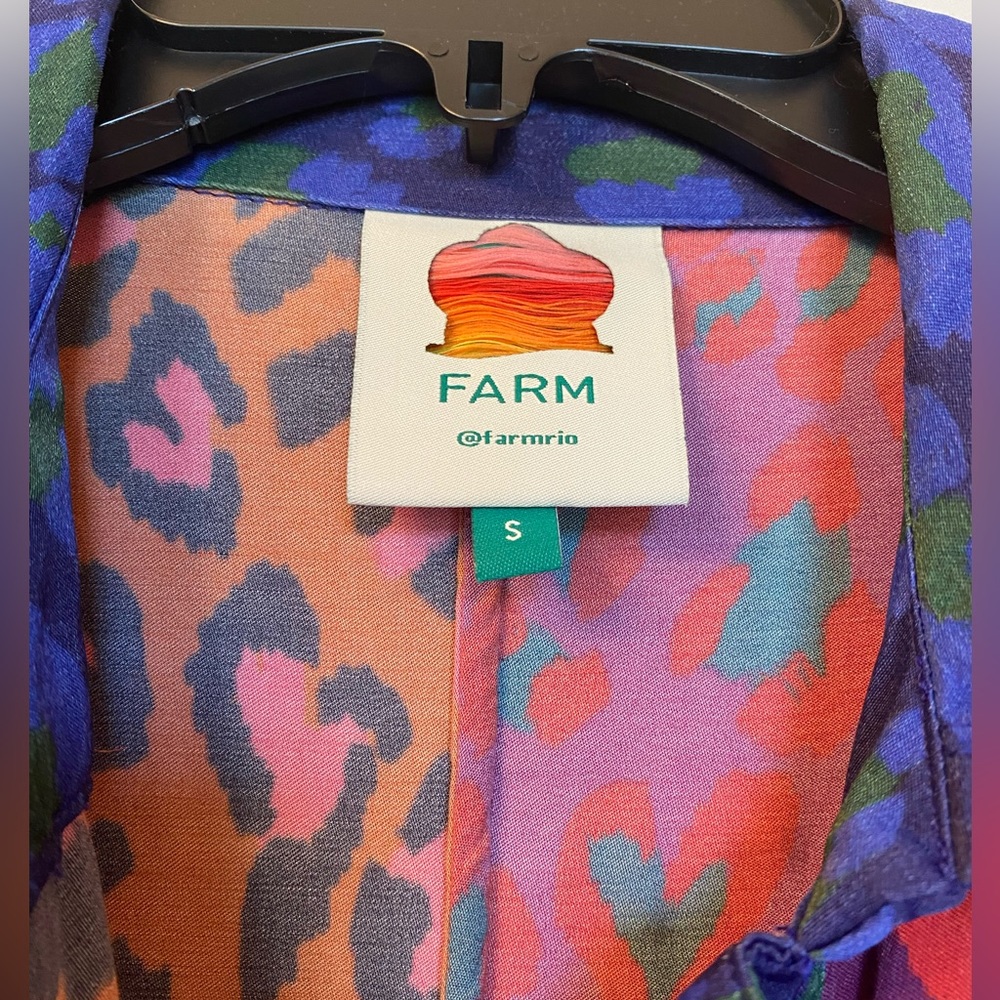 FARM Rio Pink, Blue, Red & Orange Animal Print Midi Dress | EUC - Picture 3 of 5